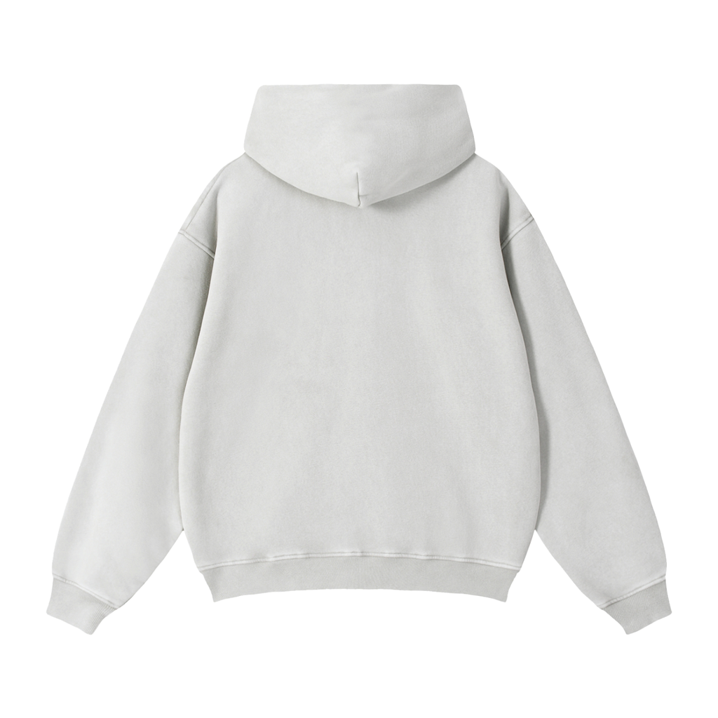 Double Zipper Weighted Boxy Fleece Hoodie