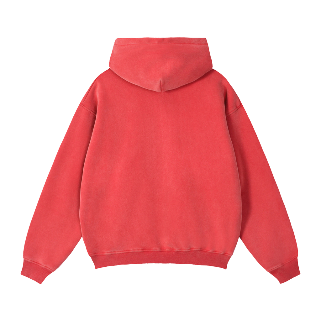 Double Zipper Weighted Boxy Fleece Hoodie