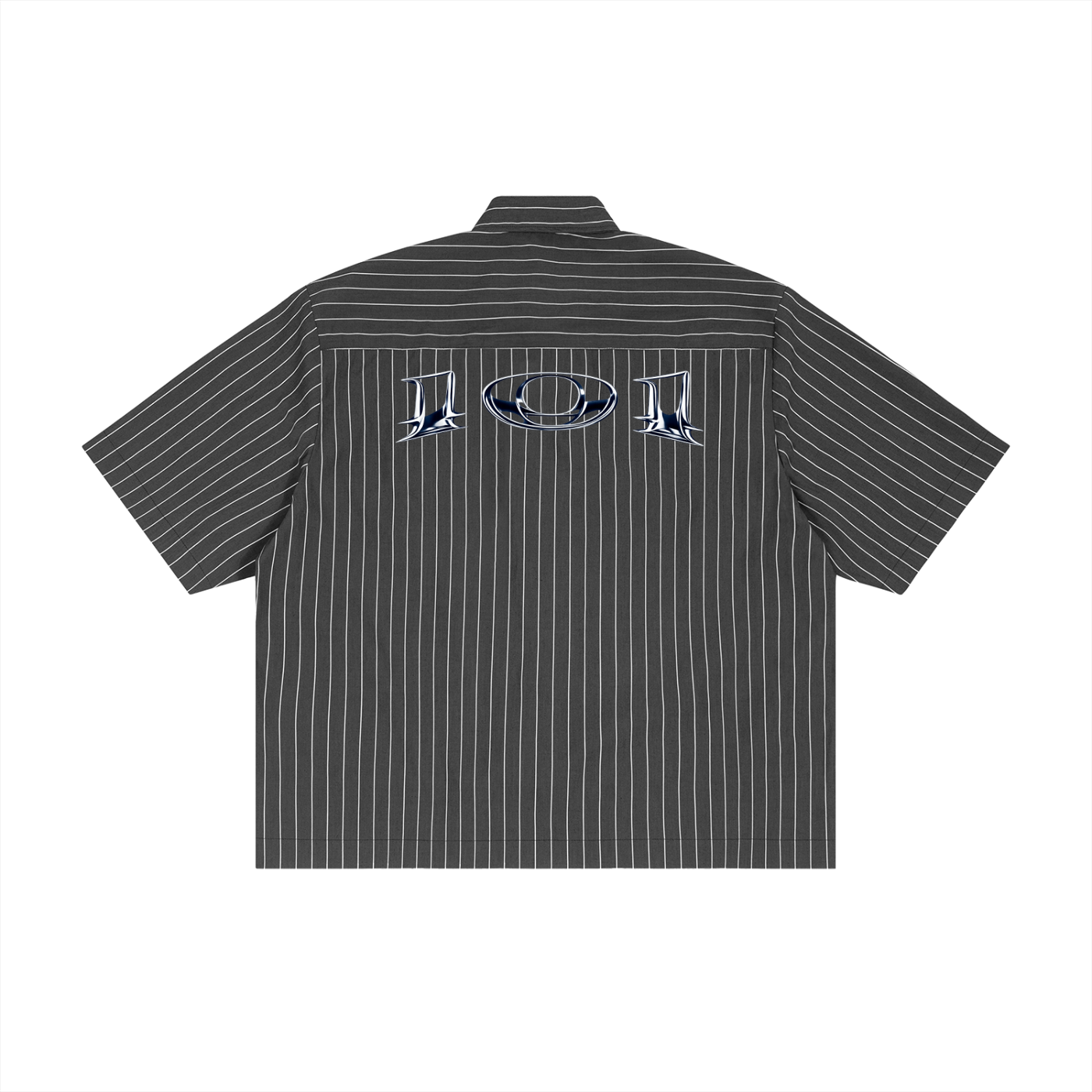 Unisex Striped Boxy Button-Up Shirt