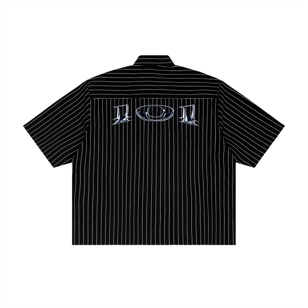 Unisex Striped Boxy Button-Up Shirt