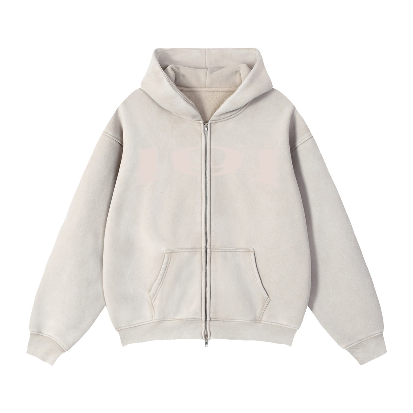 Double Zipper Weighted Boxy Fleece Hoodie