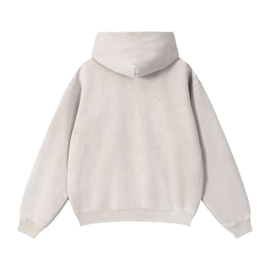 Double Zipper Weighted Boxy Fleece Hoodie