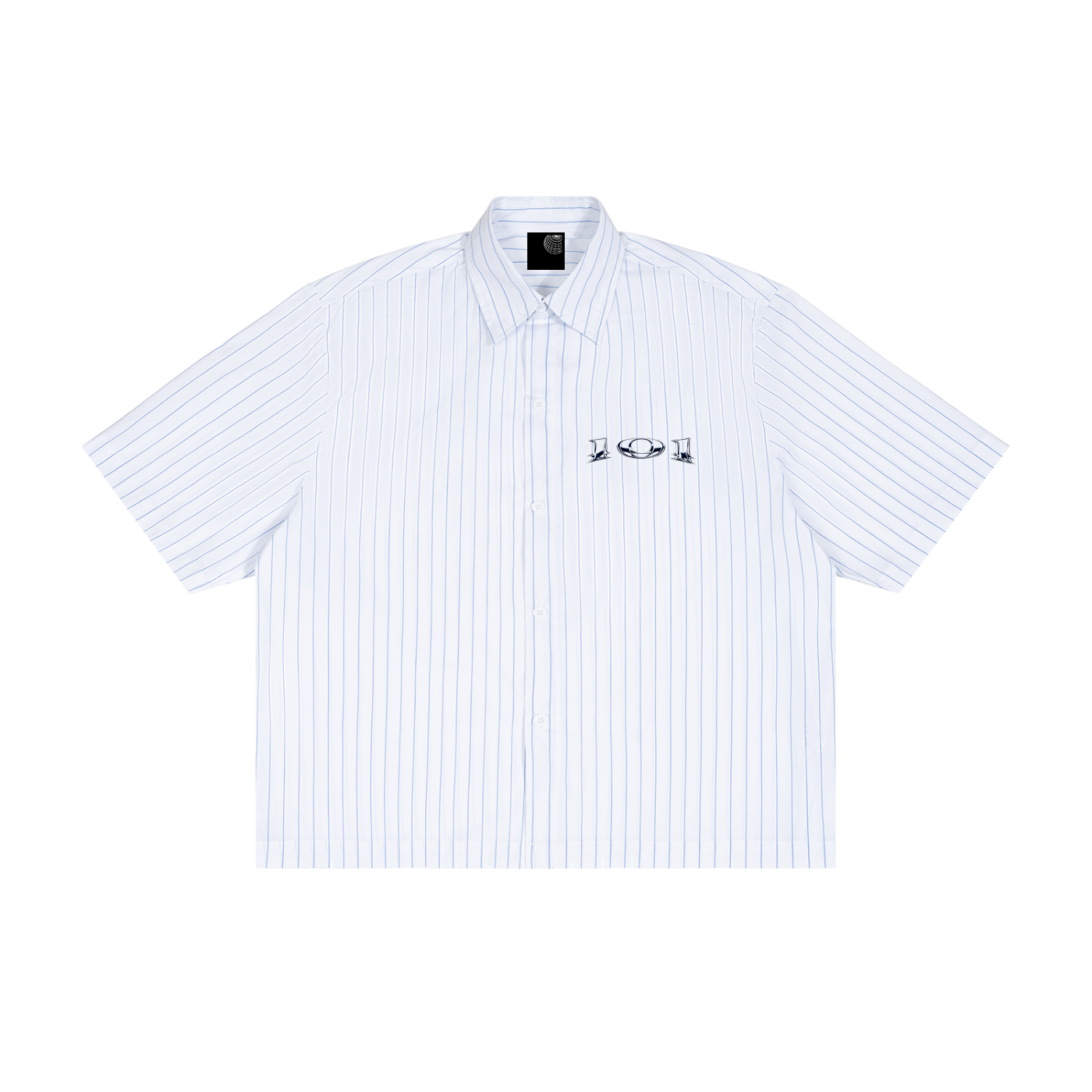 Unisex Striped Boxy Button-Up Shirt