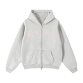 Double Zipper Weighted Boxy Fleece Hoodie
