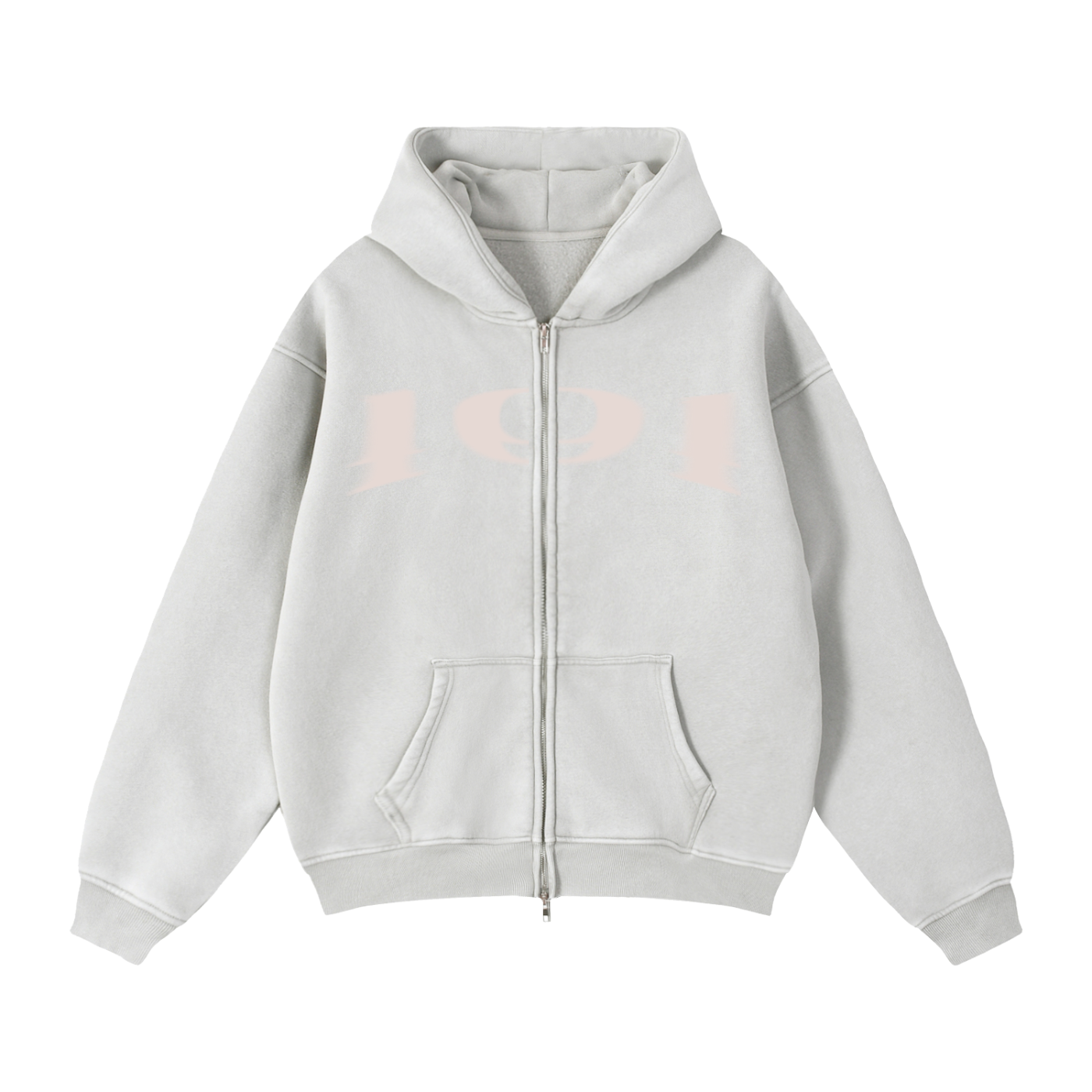 Double Zipper Weighted Boxy Fleece Hoodie