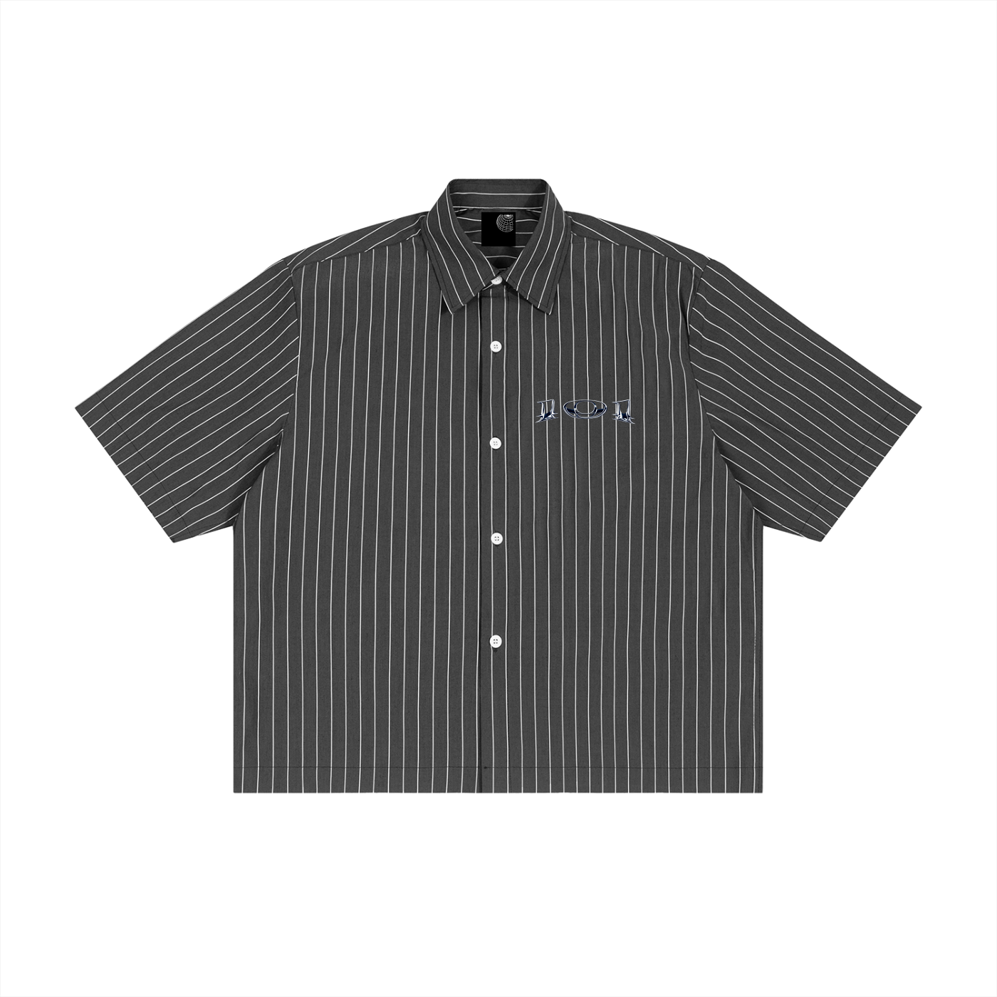 Unisex Striped Boxy Button-Up Shirt