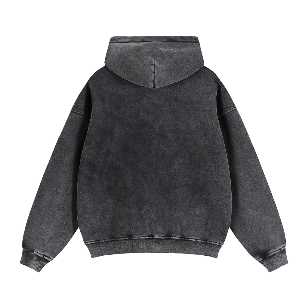 Double Zipper Weighted Boxy Fleece Hoodie