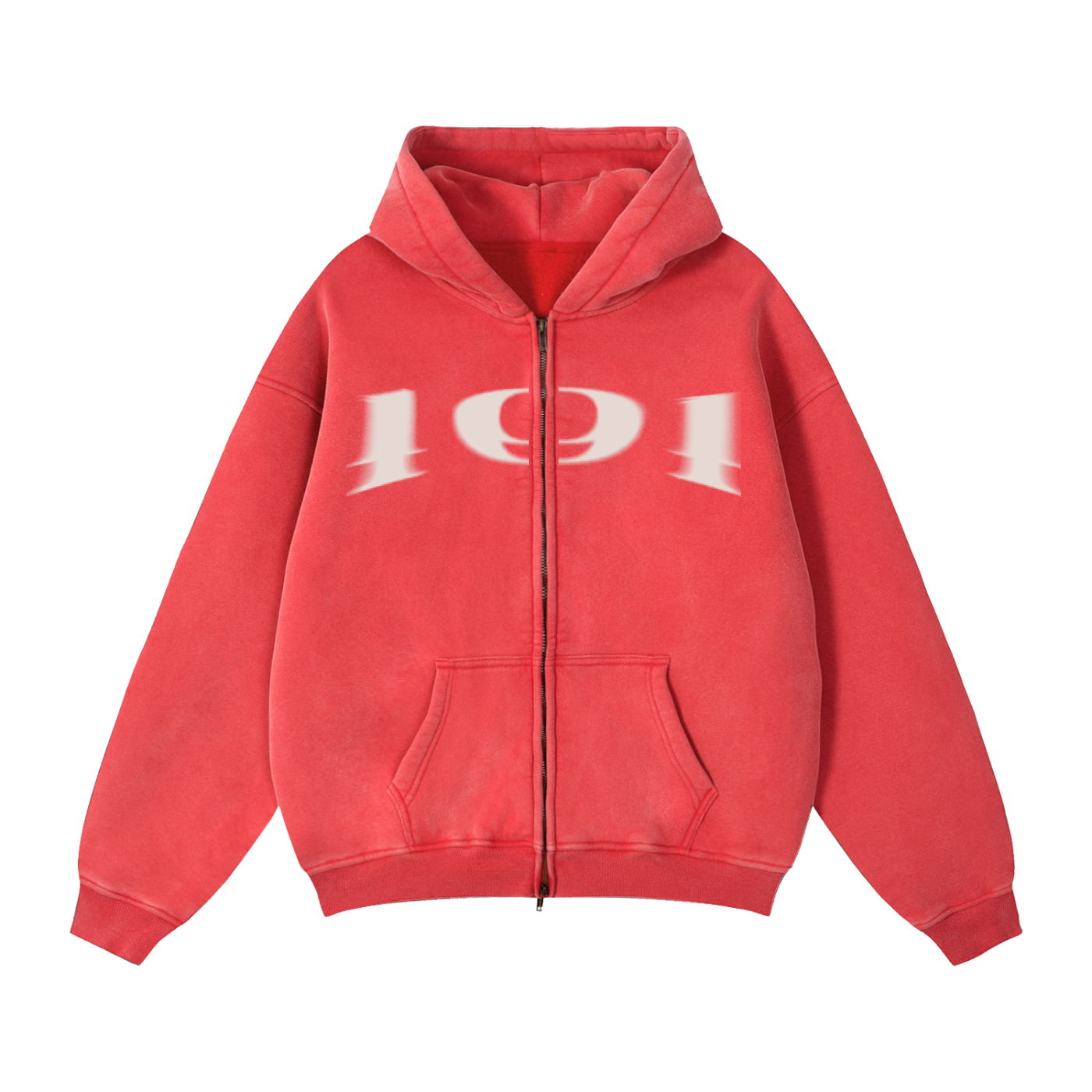 Double Zipper Weighted Boxy Fleece Hoodie